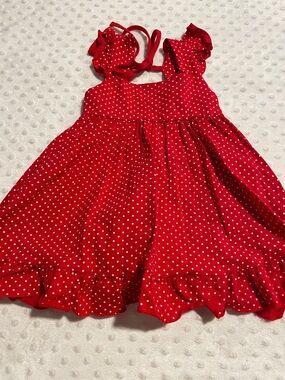 Girls Red Polka Dot Ruffle Tank - Cute Summer Top